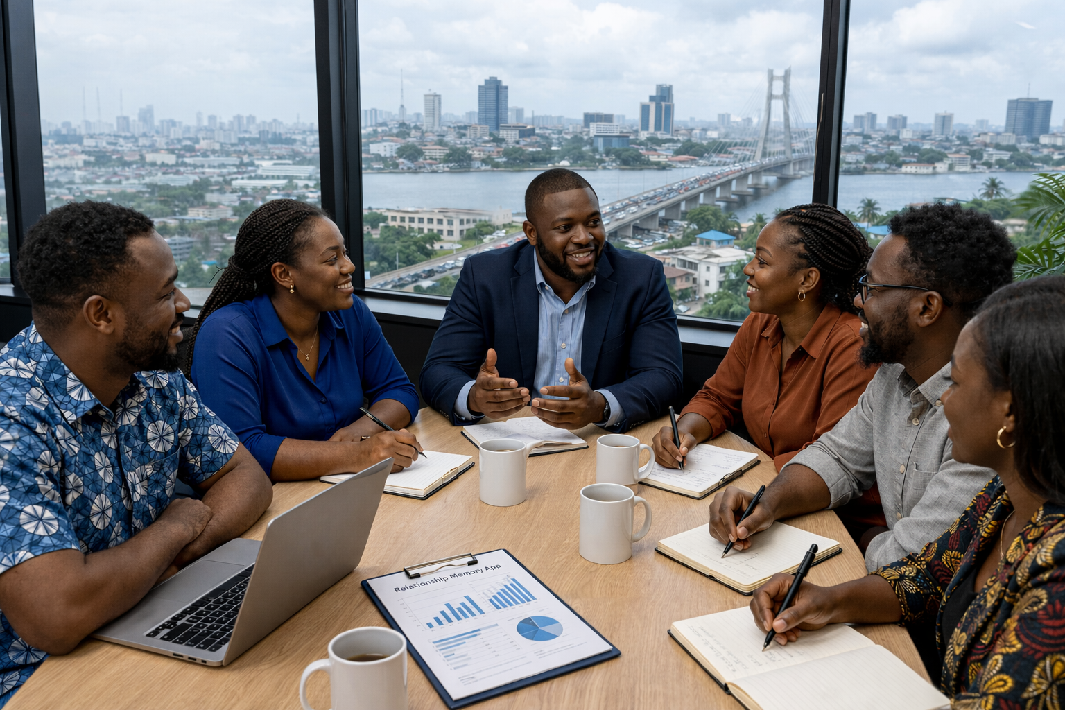 Team meeting in our Lagos office